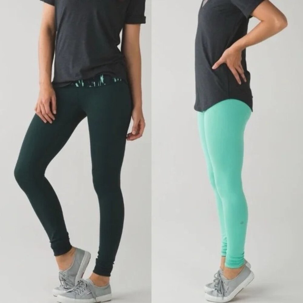 Lululemon Wunder Under Reversible Dark Fuel/Menthol Size 4